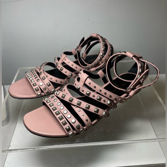 Saint Laurent Pink studded sandals sz 38 made in italy - Picture 2 of 15